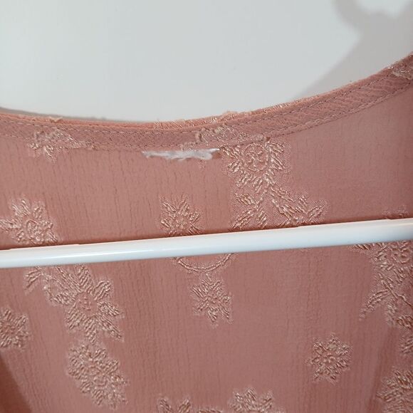 Pink Floral Sheer Longline Open Tie Front Cover - Picture 7 of 9